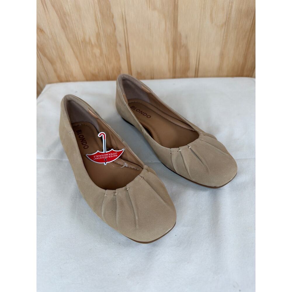Blondo Jannet Ballet Flats Water Resistant Nubuck Leather Slip On Size 6 NWT
